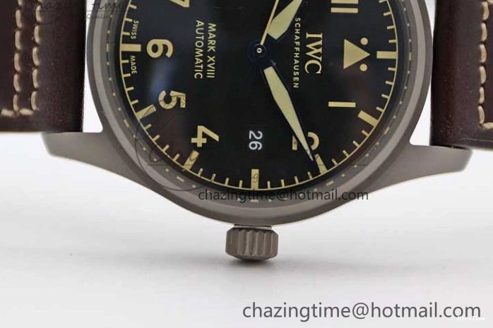 MIROTIME 0705 Mark XVIII IW327006 Titanium M+F 1:1 Best Edition Black Dial on Brown Leather Strap A Efficient 7052